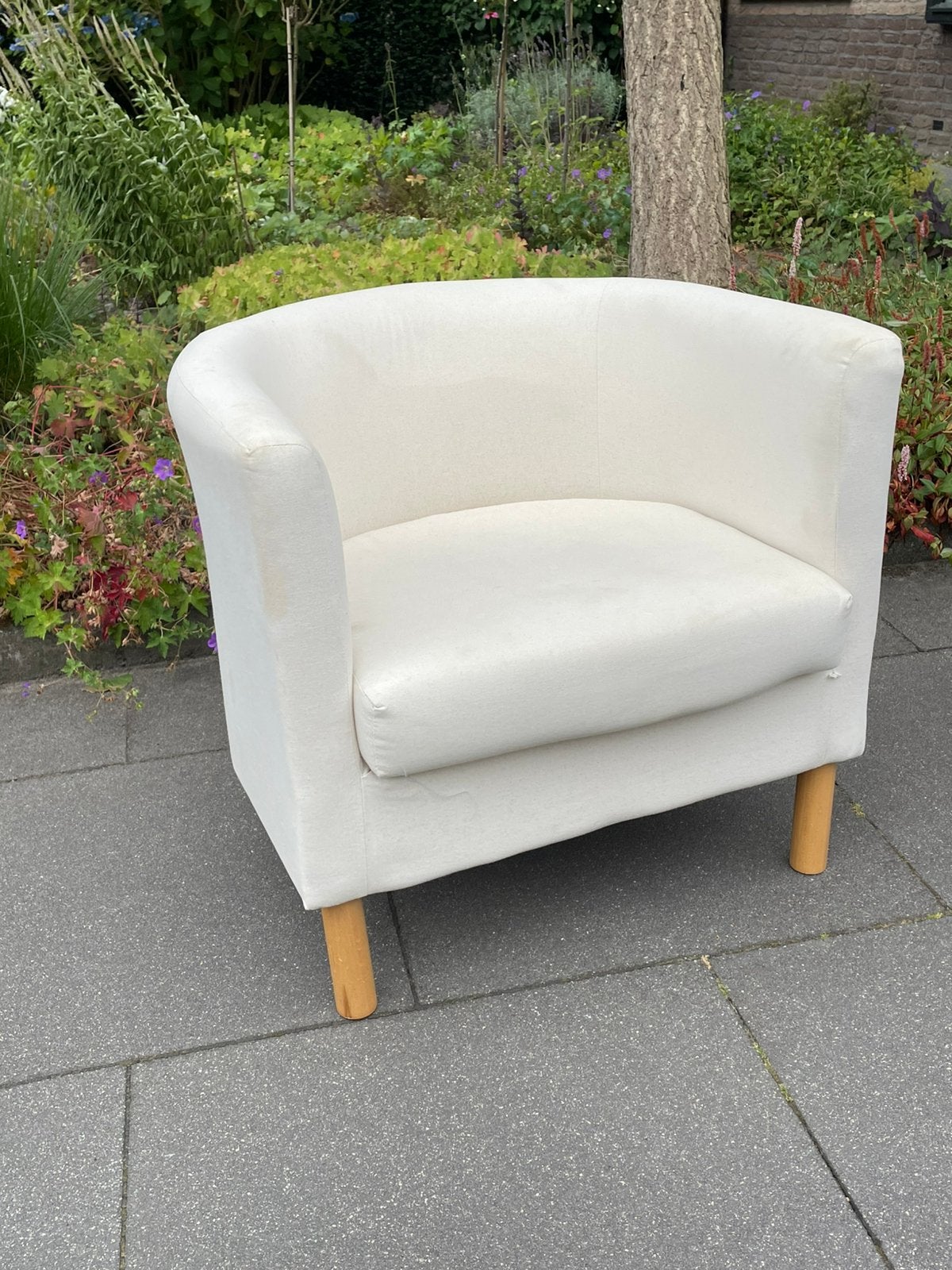 Witte fauteuil Ikea, Ophalen, Gebruikt, Minder dan 75 cm, Strak model