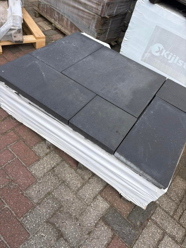 Wildverband Antraciet - 1e keus overjarige partij, Tuin en Terras, Ophalen, Zo goed als nieuw, Beton, Terrastegels