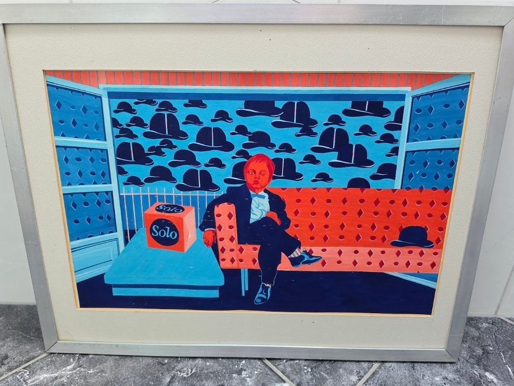 Schilderij,  Fred van der Wal, Ophalen of Verzenden, Papier/karton, Gouache, Overig onderwerp