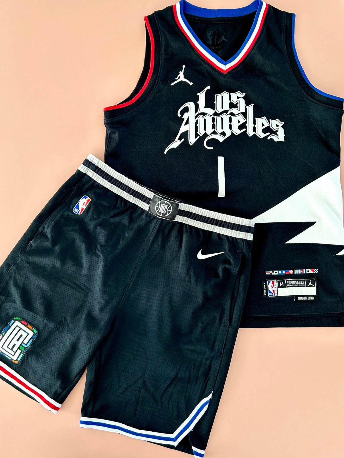LA CLIPPERS nba basketball shirt + broek M (12-14 jr), Sport en Fitness, Basketbal, Ophalen of Verzenden, Zo goed als nieuw, Kleding