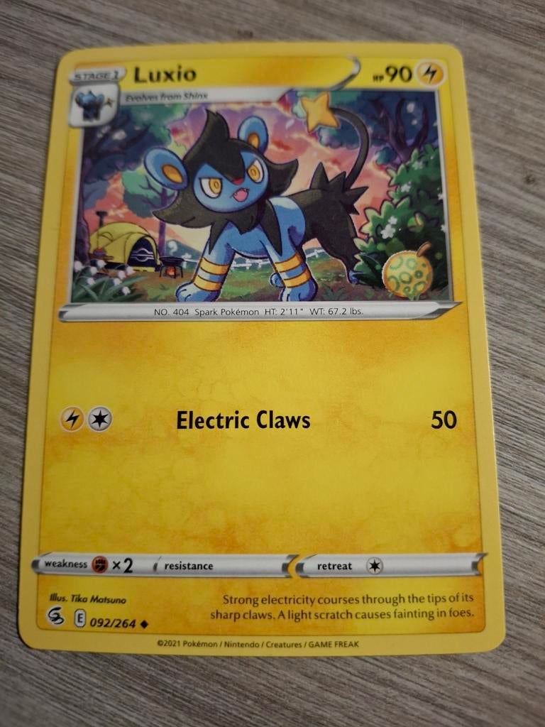 Luxio Pokémon kaart 092/264 - Zo goed als nieuw, Ophalen of Verzenden, Zo goed als nieuw, Losse kaart