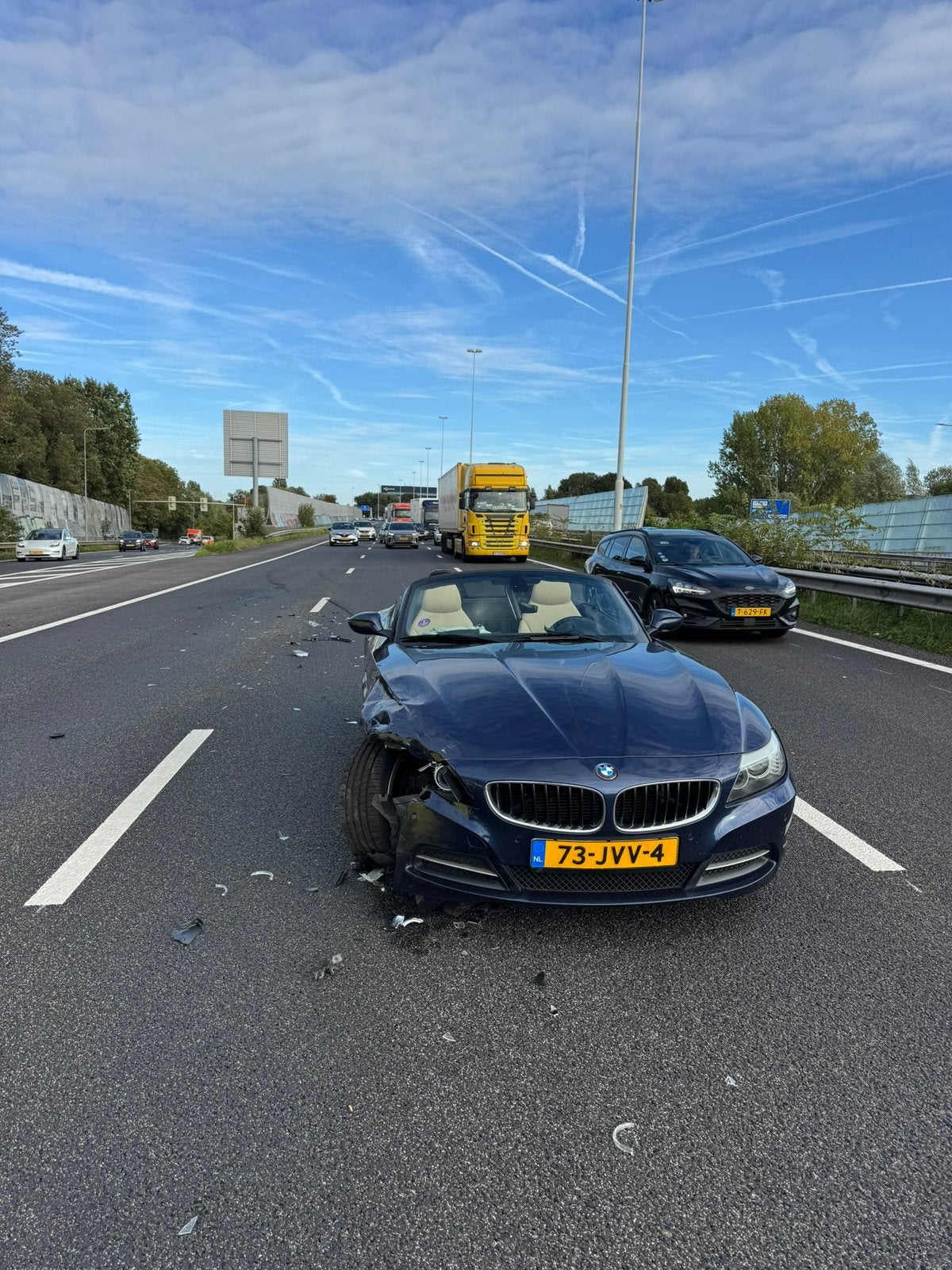 BMW Z4 sDrive23i Roadster 2009 – schadeauto met WOK-status, Beige, 2497 cc, Cabriolet, Blauw