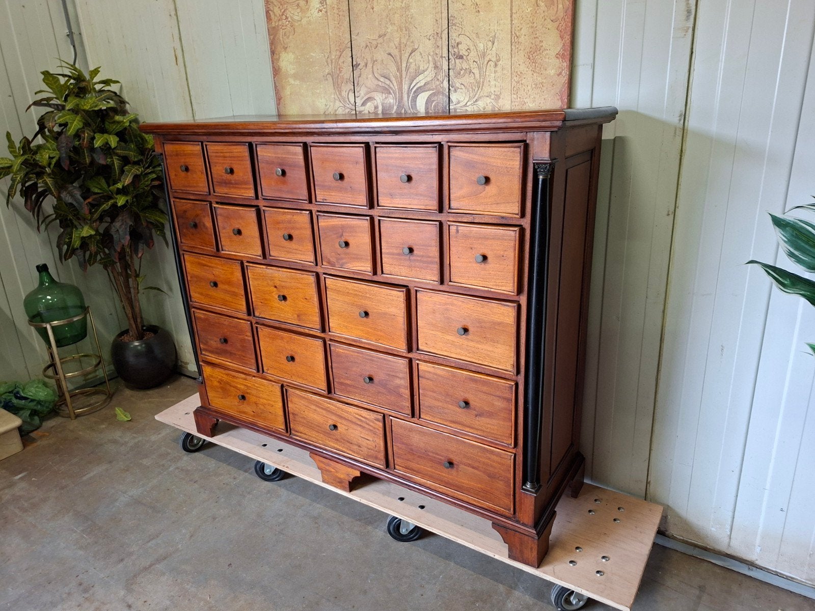 Oude ladenkast, apothekerskast , archiefkast, empire style,, Huis en Inrichting, Kasten | Dressoirs, Ophalen of Verzenden, 25 tot 50 cm