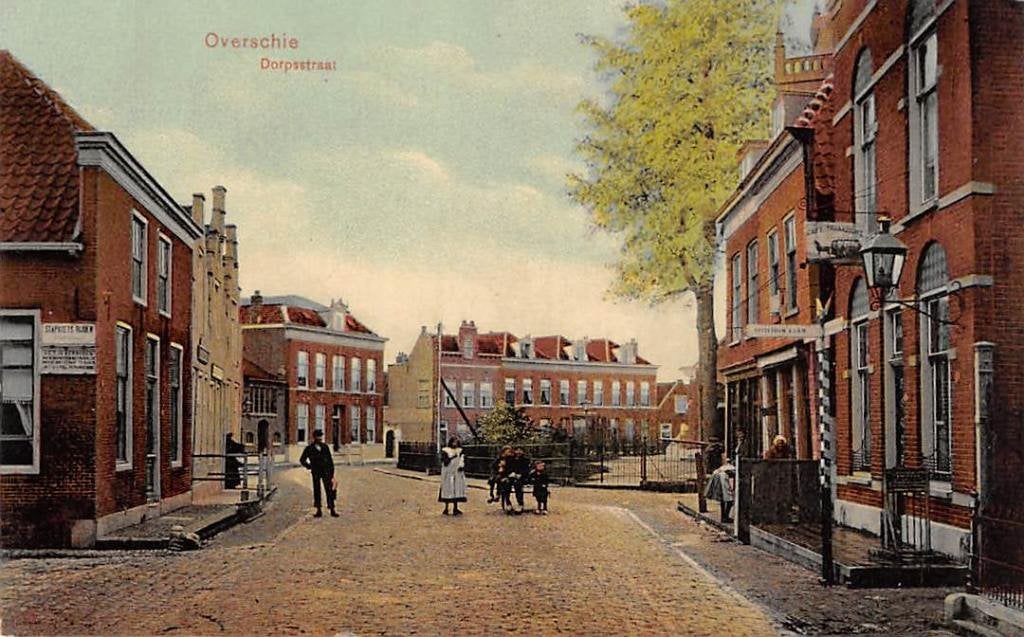 Overschie Rotterdam Dorpsstraat, Ophalen of Verzenden, Voor 1920, Ongelopen, Zuid-Holland