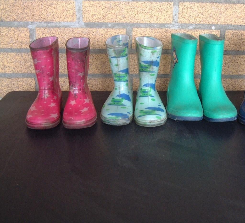3 paar kinder regenlaarsjes 3 x maat 23, Kinderen en Baby's, Kinderkleding | Schoenen en Sokken, Ophalen of Verzenden, Gebruikt