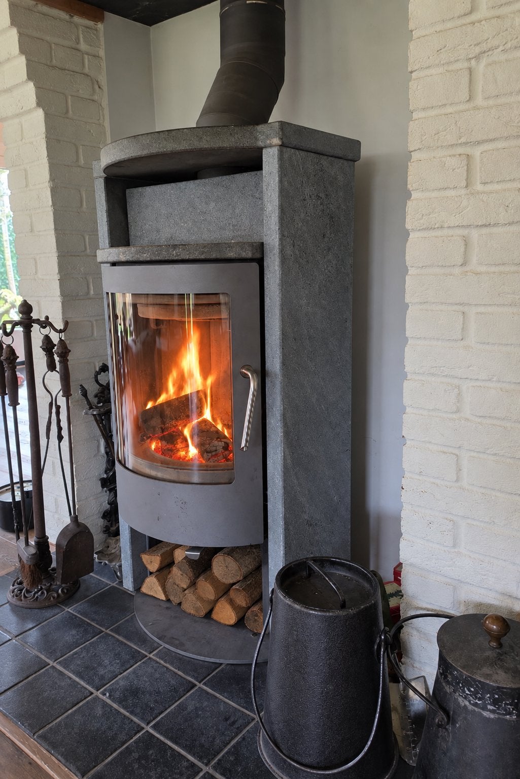 Uitmuntende luxe 🔥ATTIKA Bando speksteen🪵 houtkachel ZGAN!, Huis en Inrichting, Ophalen, Houtkachel, Zo goed als nieuw, Vrijstaand