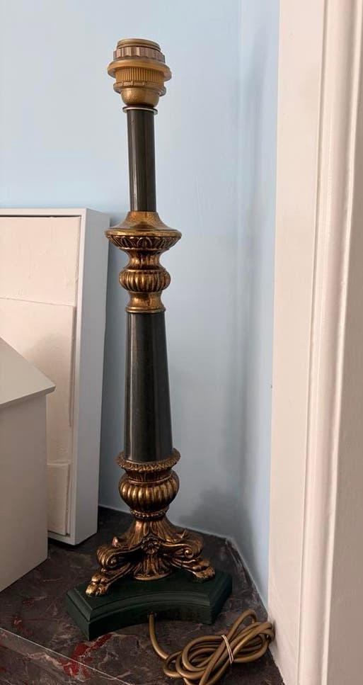 Vintage Empire Stijl Lamp - Messing & Groen, Ophalen of Verzenden