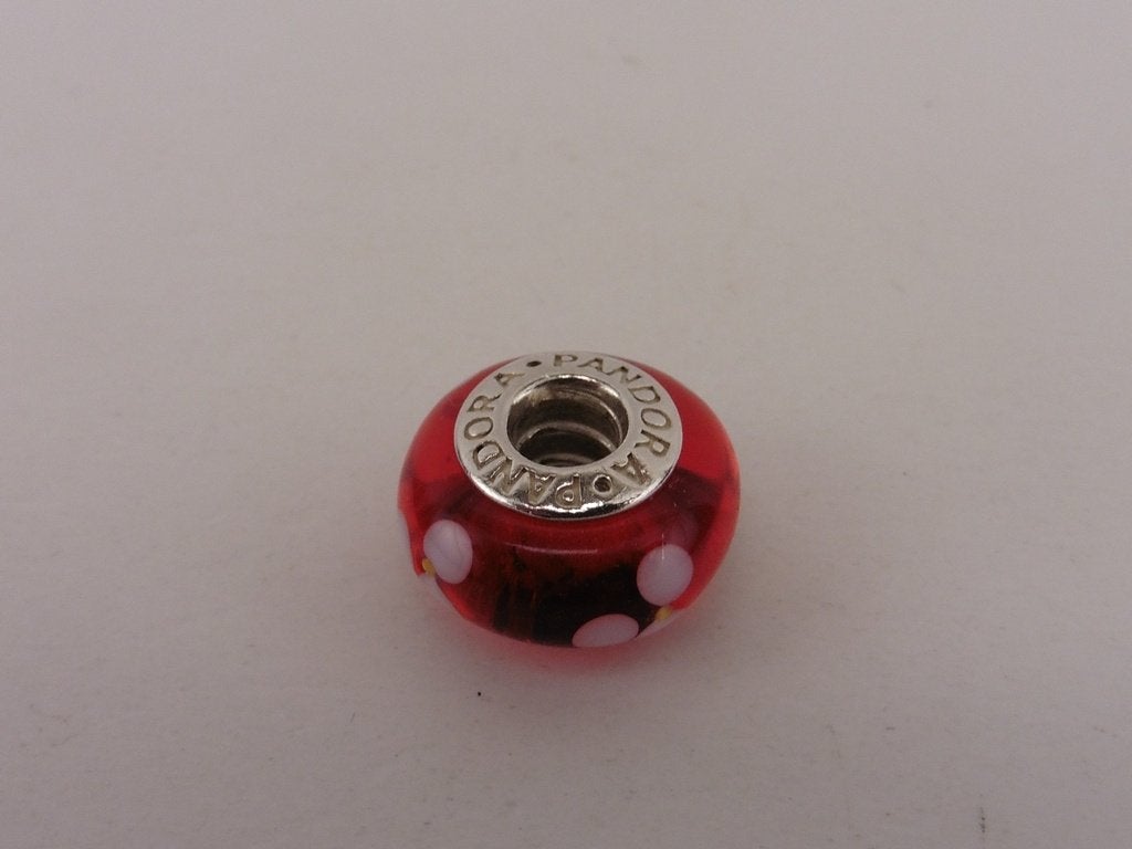Zilveren Pandora bedel                                  Z40b, Sieraden, Tassen en Uiterlijk, Bedels, Gebruikt, Glas of Kristal