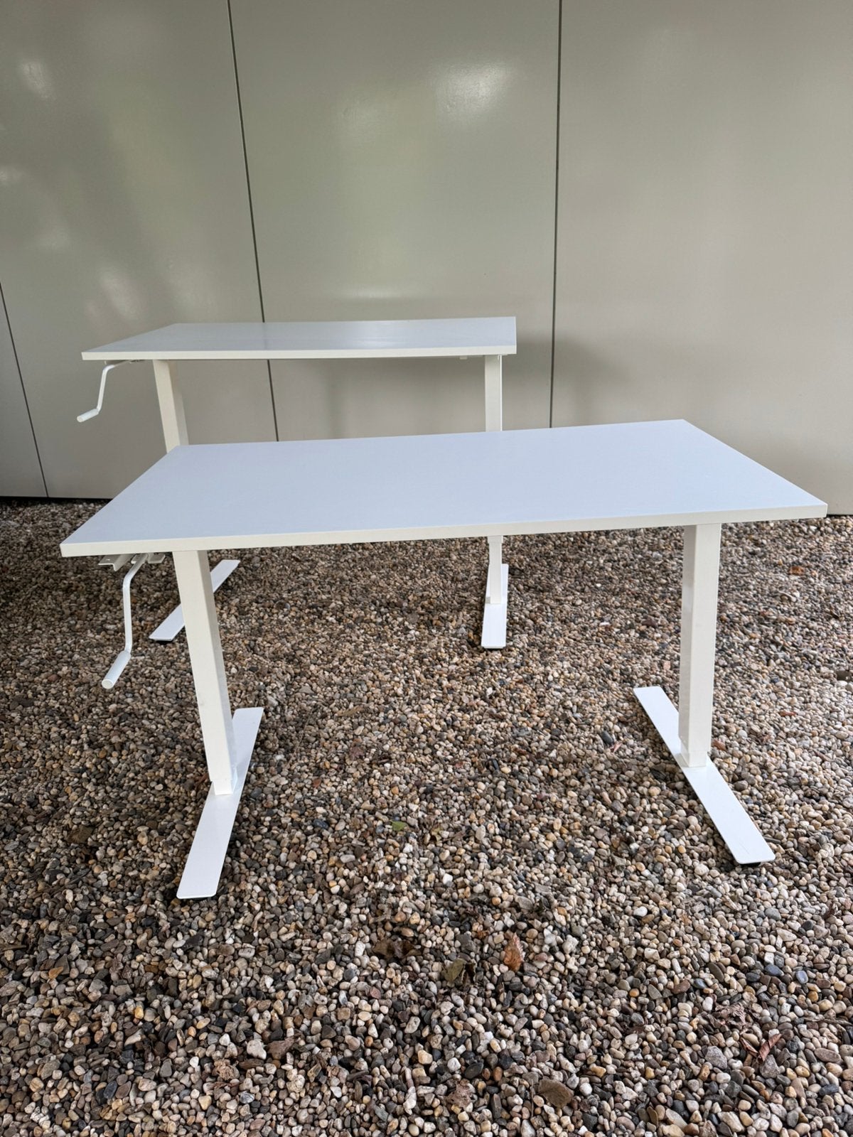 IKEA TROTTEN Zit-sta bureau wit 120x70 cm, Huis en Inrichting, Ophalen, Zit-sta bureau, Metaal, In hoogte verstelbaar