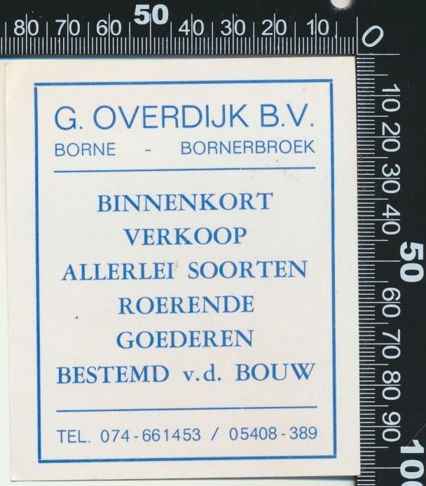 Sticker: Overdijk - Verkoop van roerende goederen, Ophalen of Verzenden, Zo goed als nieuw, Bedrijf of Vereniging