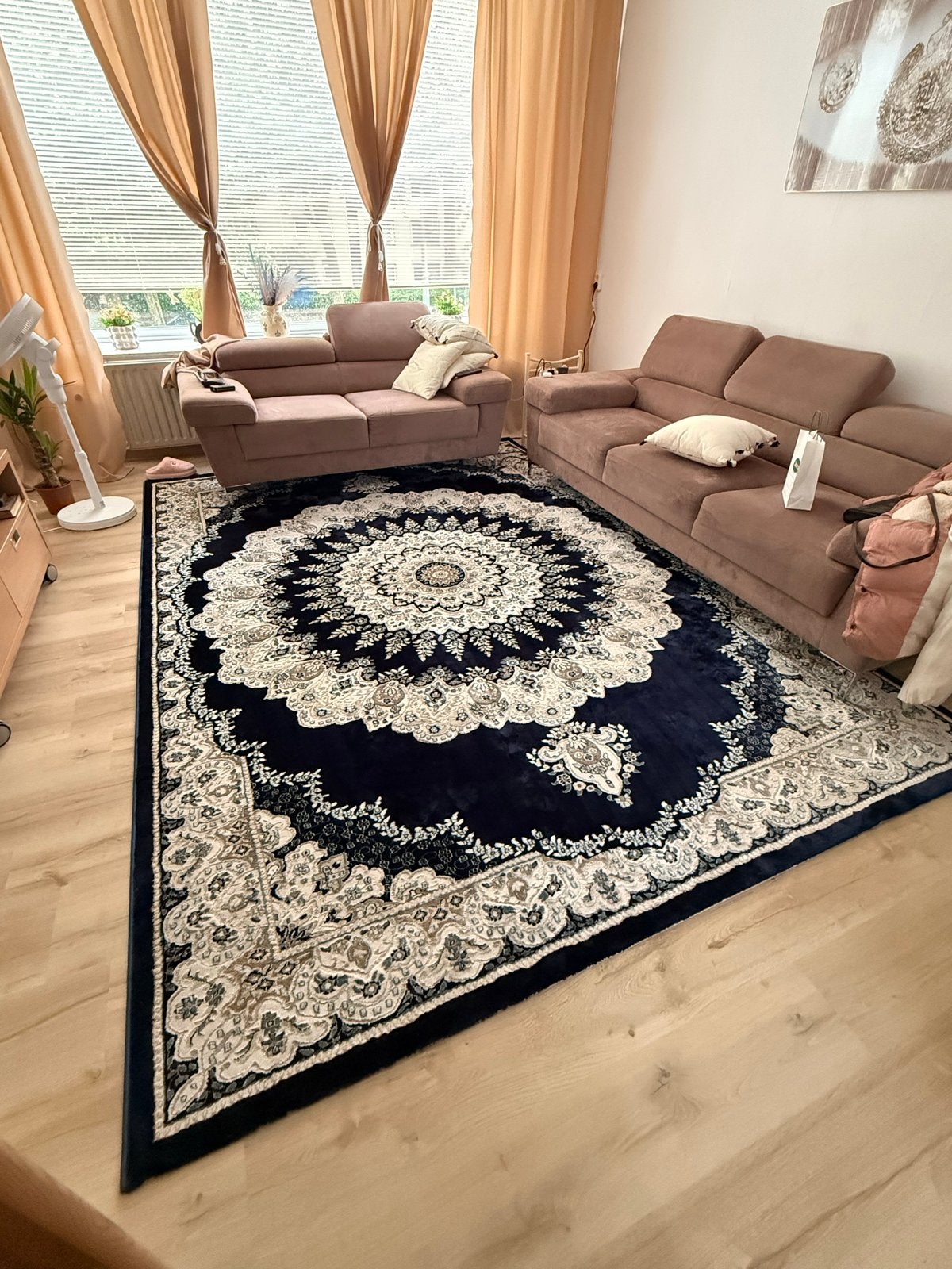 Prachtig Altinbas Hali Varamin tapijt - Zo goed als nieuw, Huis en Inrichting, Blauw, Ophalen of Verzenden, Zo goed als nieuw
