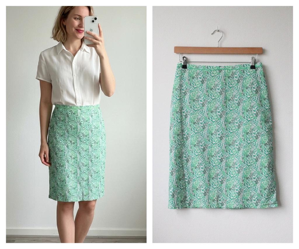 Avoca - prachtige rok - groen - maat 2 = 38, Kleding | Dames, Rokken, Zo goed als nieuw, Maat 38/40 (M), Groen, Knielengte, Verzenden