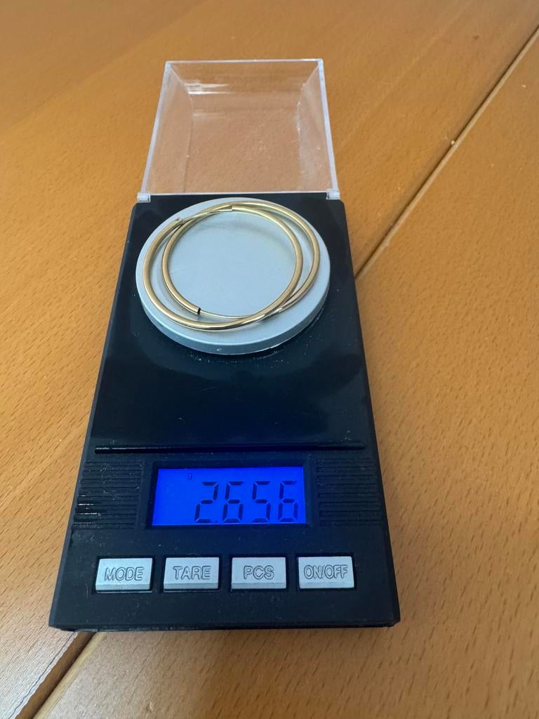 gouden creolen 40mm, Ophalen of Verzenden, Zo goed als nieuw, Goud