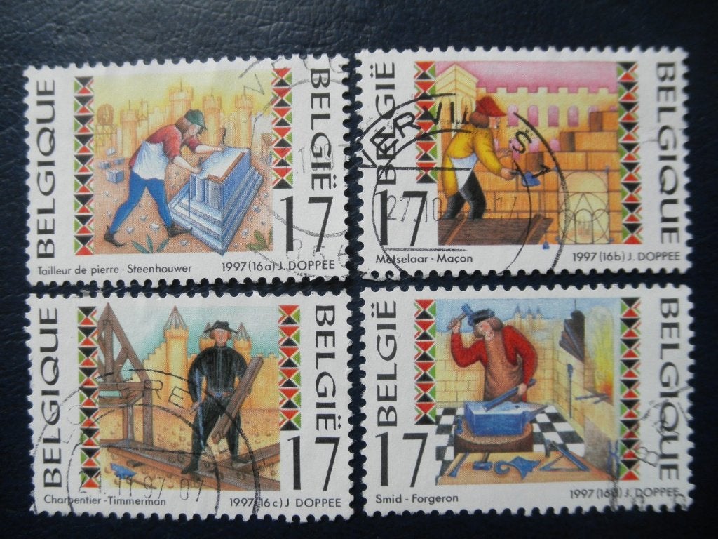 Postzegels België 1997 handwerk beroepen - cw. 3,20., Postzegels en Munten, Ophalen of Verzenden, Gestempeld