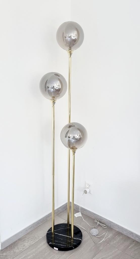 Voerlamp KARE met glazen bollen en marmeren standaard, Ophalen, Zo goed als nieuw, Glas, 150 tot 200 cm