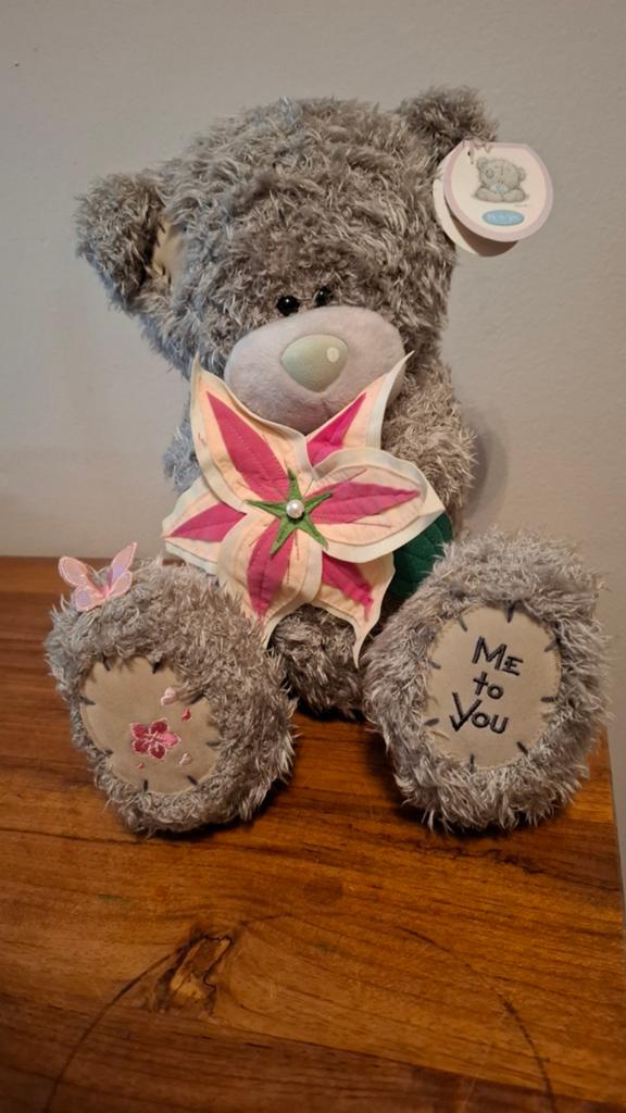 Me to You Tatty Teddy met bloem en vlinder, Overige merken, Beer, Grijs, Ophalen of Verzenden