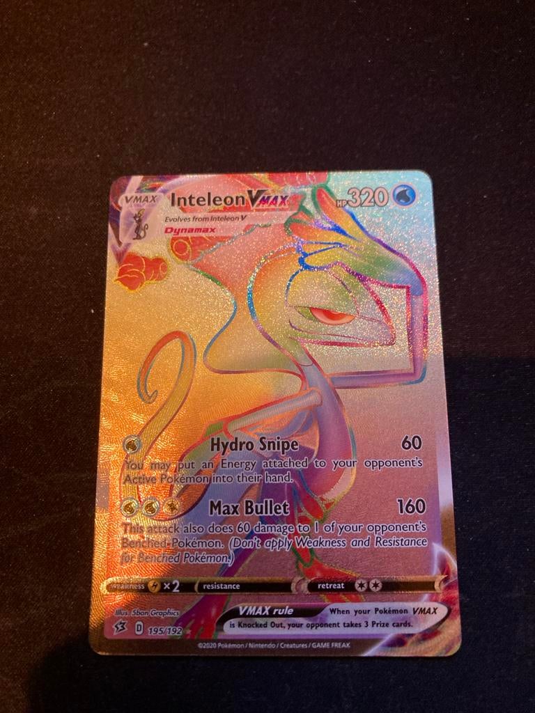Inteleon VMAX rainbow rare Rebel Clash, Hobby en Vrije tijd, Verzamelkaartspellen | Pokémon, Ophalen of Verzenden, Zo goed als nieuw