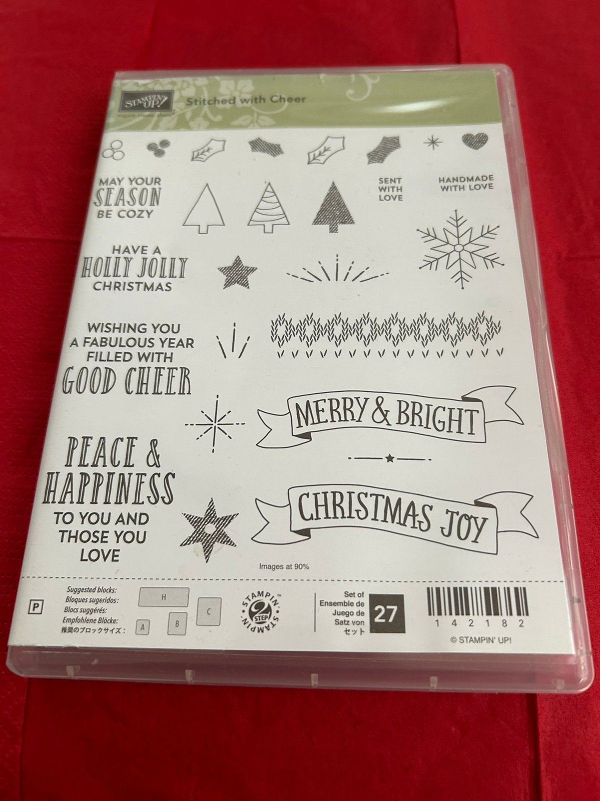 Stampin’up Stitched with Cheer stempelset, Ophalen of Verzenden, Zo goed als nieuw, Clearstamp