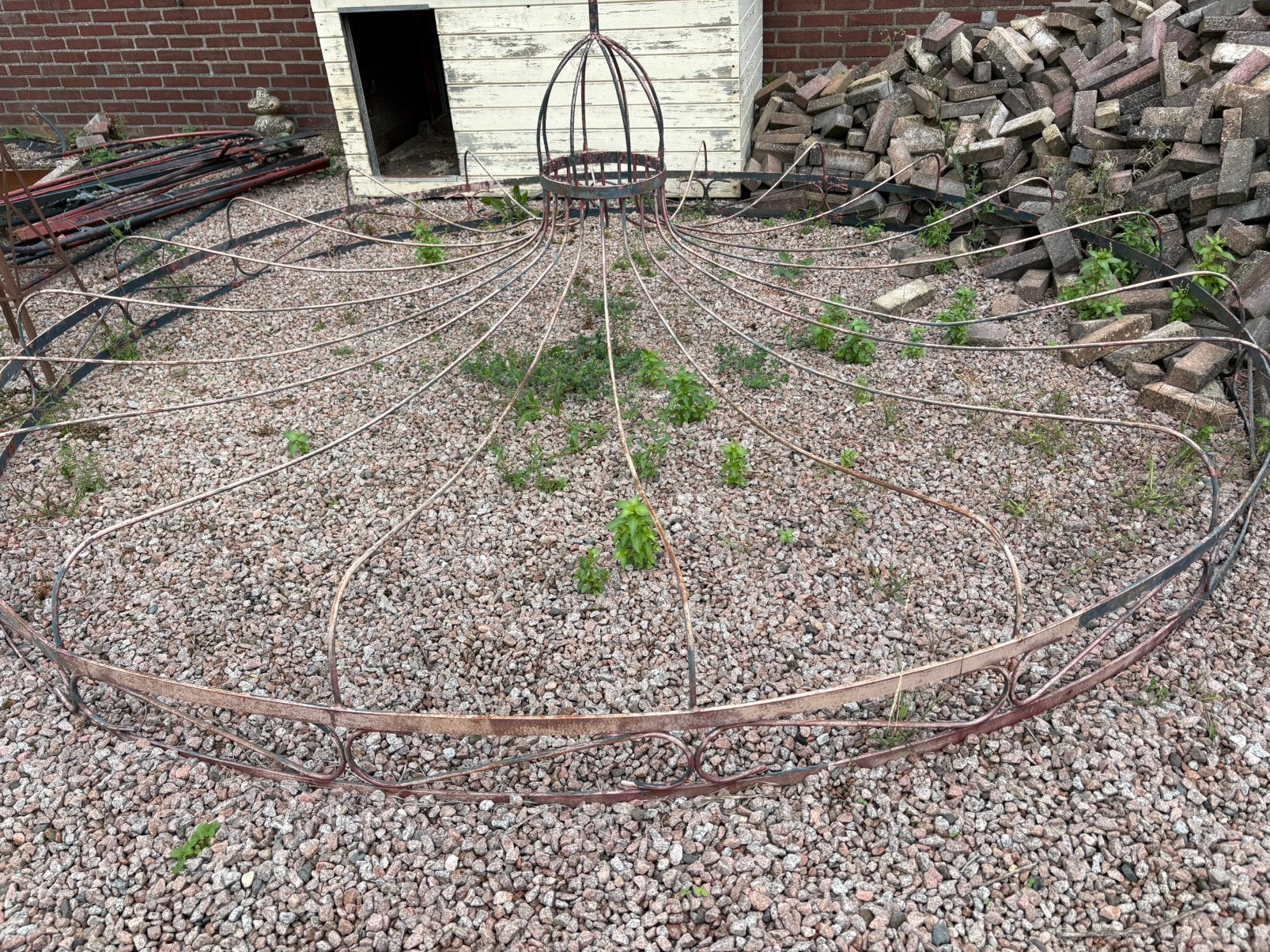 Stalen brocante vintage prieel, Tuin en Terras, Ophalen, Gebruikt, IJzer, Overige typen