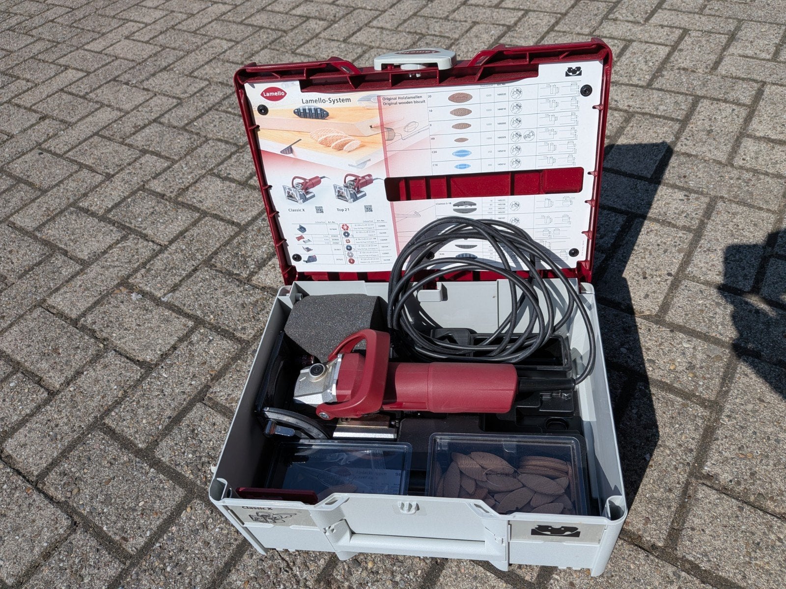 Lamello Classic X met garantie in Systainer, Doe-het-zelf en Verbouw, Gereedschap | Freesmachines, Gebruikt, Lamello, Lamellenfrees