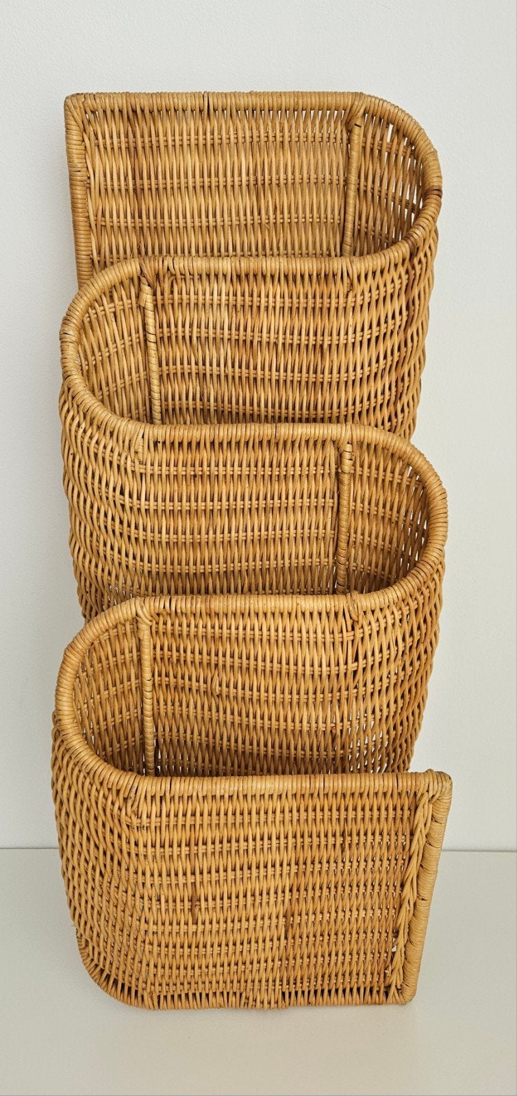 Vintage IKEA Tiby Rotan Tijdschriftenrek Malmvall, Ophalen, Meerdere vakken, Gebruikt, Natuurlijk materiaal