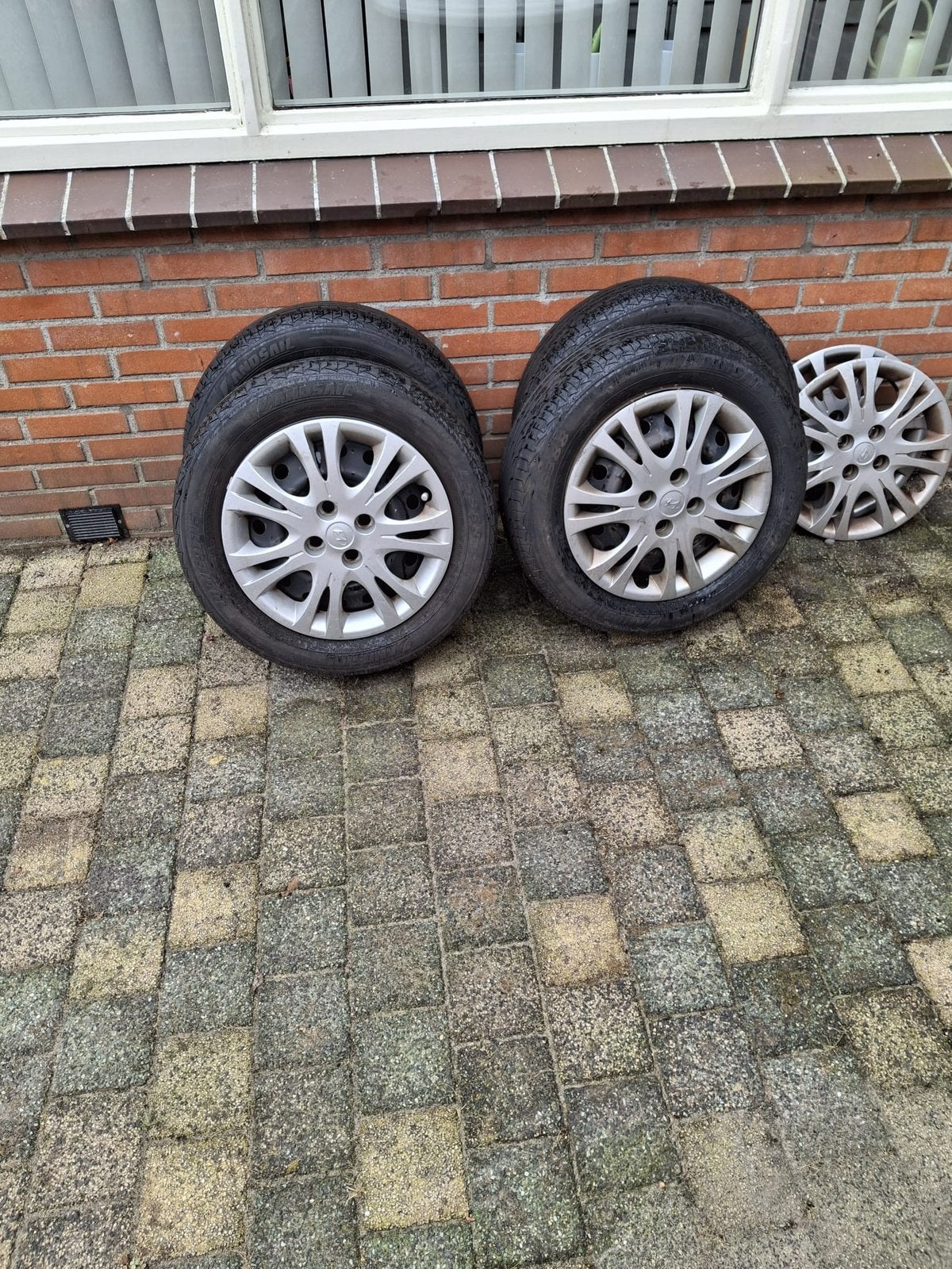 Stalen velgen met zomerbanden, Gebruikt, 15 inch, Banden en Velgen, Personenwagen