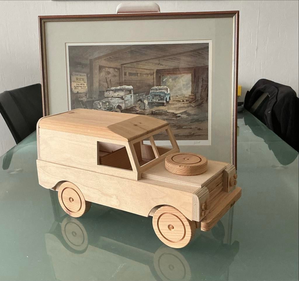Land Rover Series 88 houten model, schaal ca. 1:20, Overige merken, Gebruikt, Auto, Groter dan 1:32