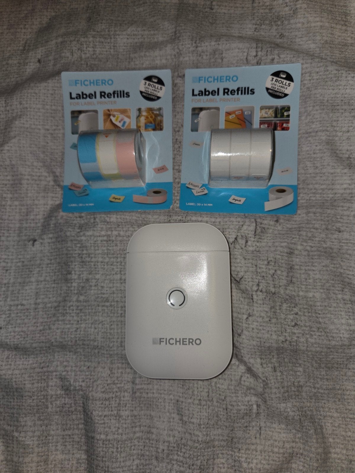 Fichero Label Printer met 2x 3 rollen label refills, Computers en Software, Labelprinters, Ophalen of Verzenden, Zo goed als nieuw