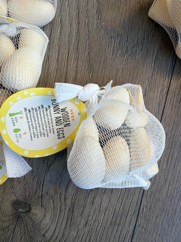 27x houten Paashaas met 4 eieren, Ophalen of Verzenden, Nieuw