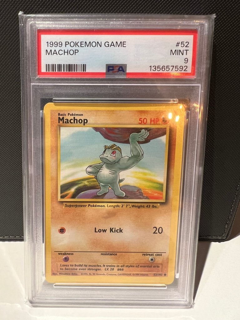 Machop #52 - Base - PSA 9, Ophalen of Verzenden, Nieuw, Losse kaart