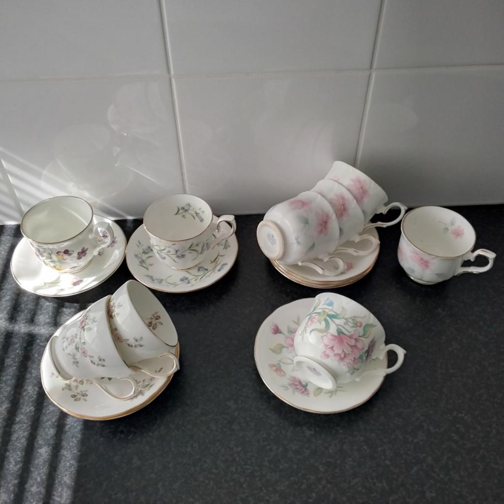 8 prachtige  duchess kop en schotels, Ophalen of Verzenden, Zo goed als nieuw, Overige stijlen, Kop(pen) en/of Schotel(s)