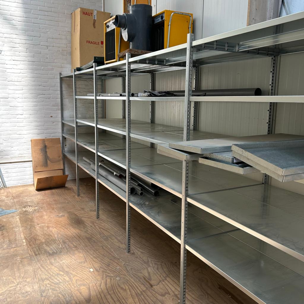 Stevige metalen stelling voor opslag - 200x100x40/80 cm, Ophalen, Gebruikt