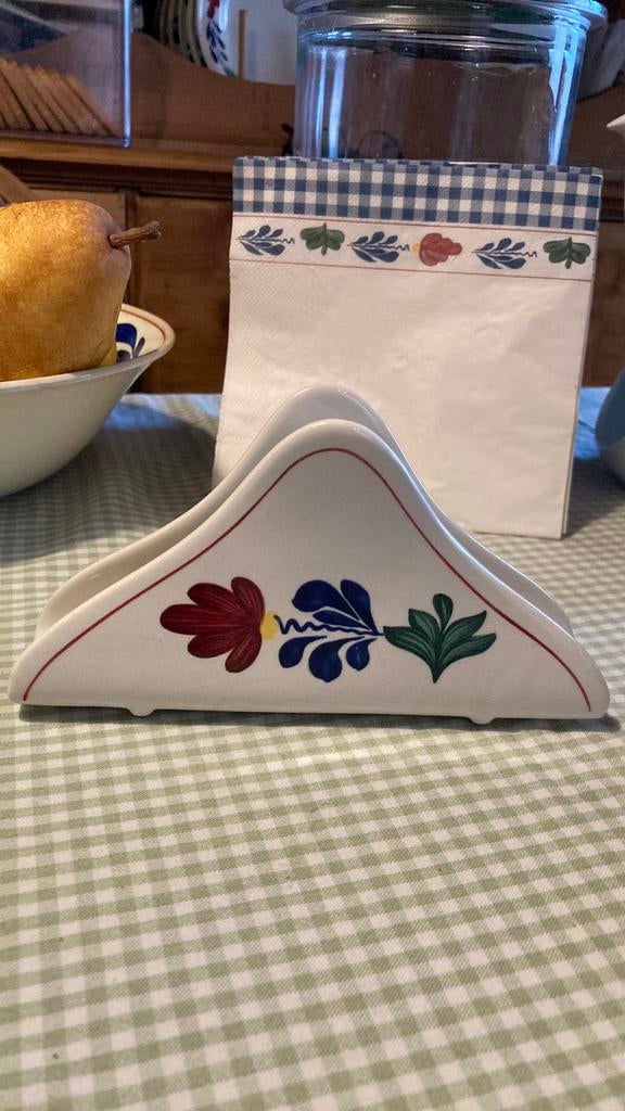 Boerenbont servet houder, Huis en Inrichting, Keuken | Servies, Overige typen, Ophalen of Verzenden, Zo goed als nieuw, Aardewerk