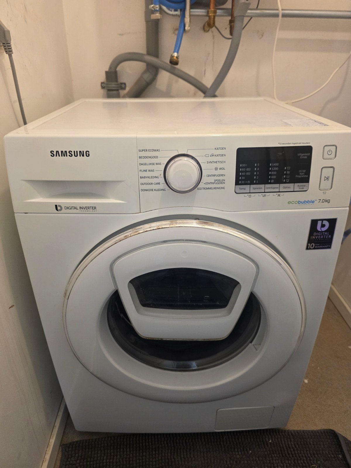 Samsung EcoBubble 7.0kg Wasmachine, Witgoed en Apparatuur, Wasmachines, Ophalen of Verzenden, Zo goed als nieuw, Voorlader, Kort programma
