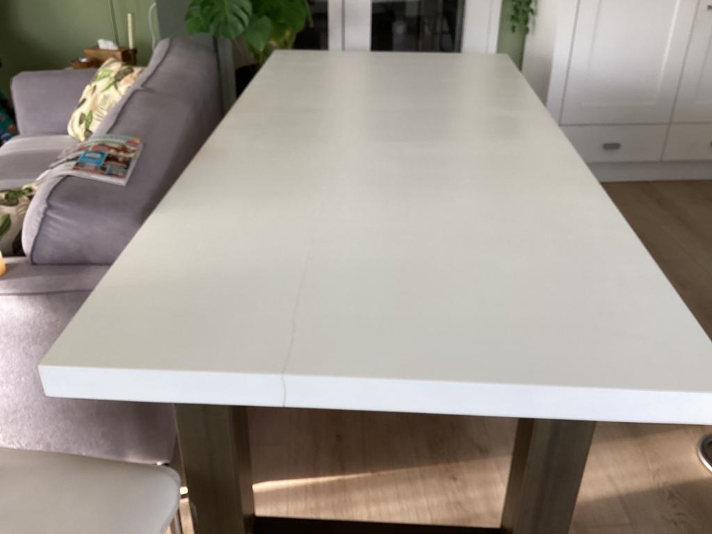 Eiken eettafel, Huis en Inrichting, Tafels | Eettafels, Ophalen, Strak, Gebruikt, 100 tot 150 cm