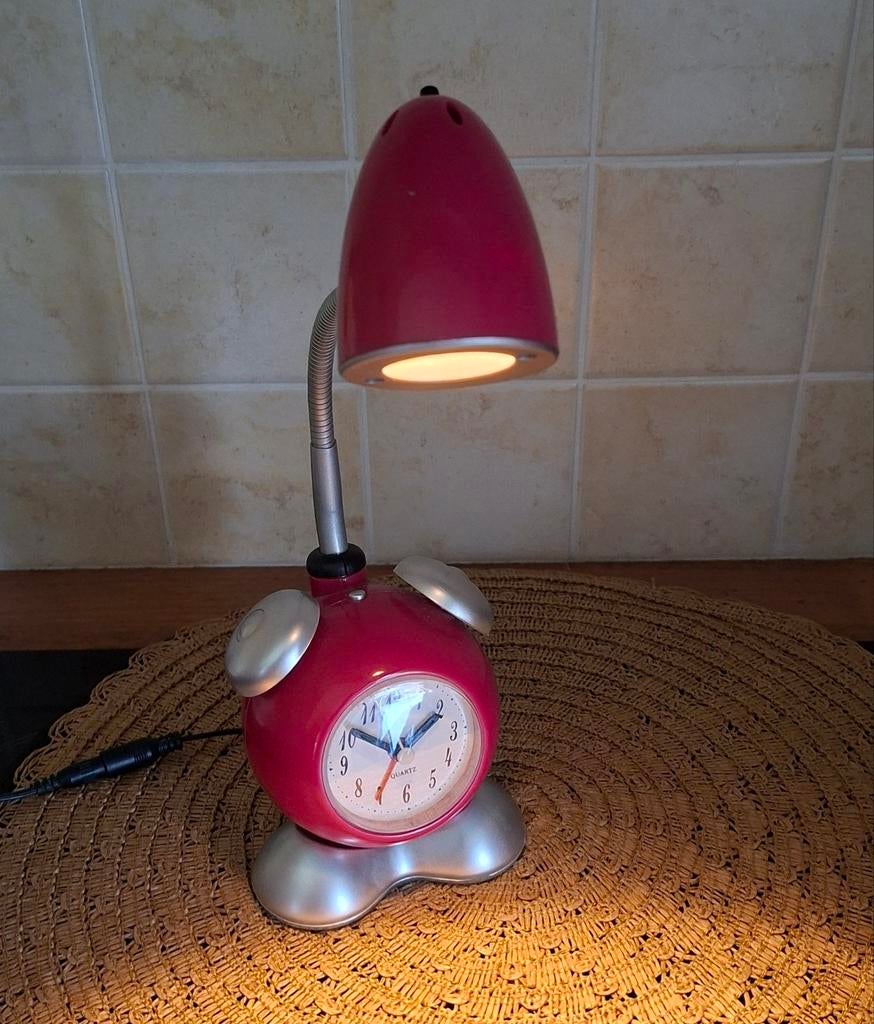 Brilliant buro lamp met wekker, Pharrel., Gebruikt, 50 tot 75 cm, Ophalen of Verzenden, Metaal