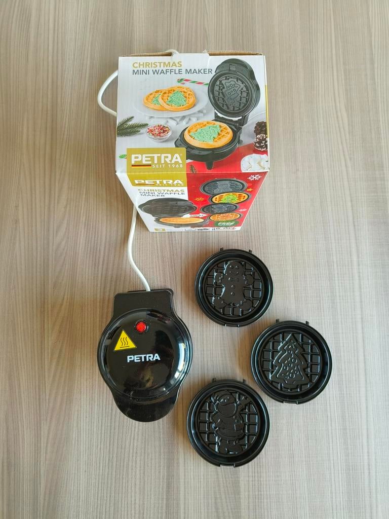Petra Mini Kerst Wafelijzer met Verwisselbare Platen, Ophalen of Verzenden, Uitneembare platen, Zo goed als nieuw