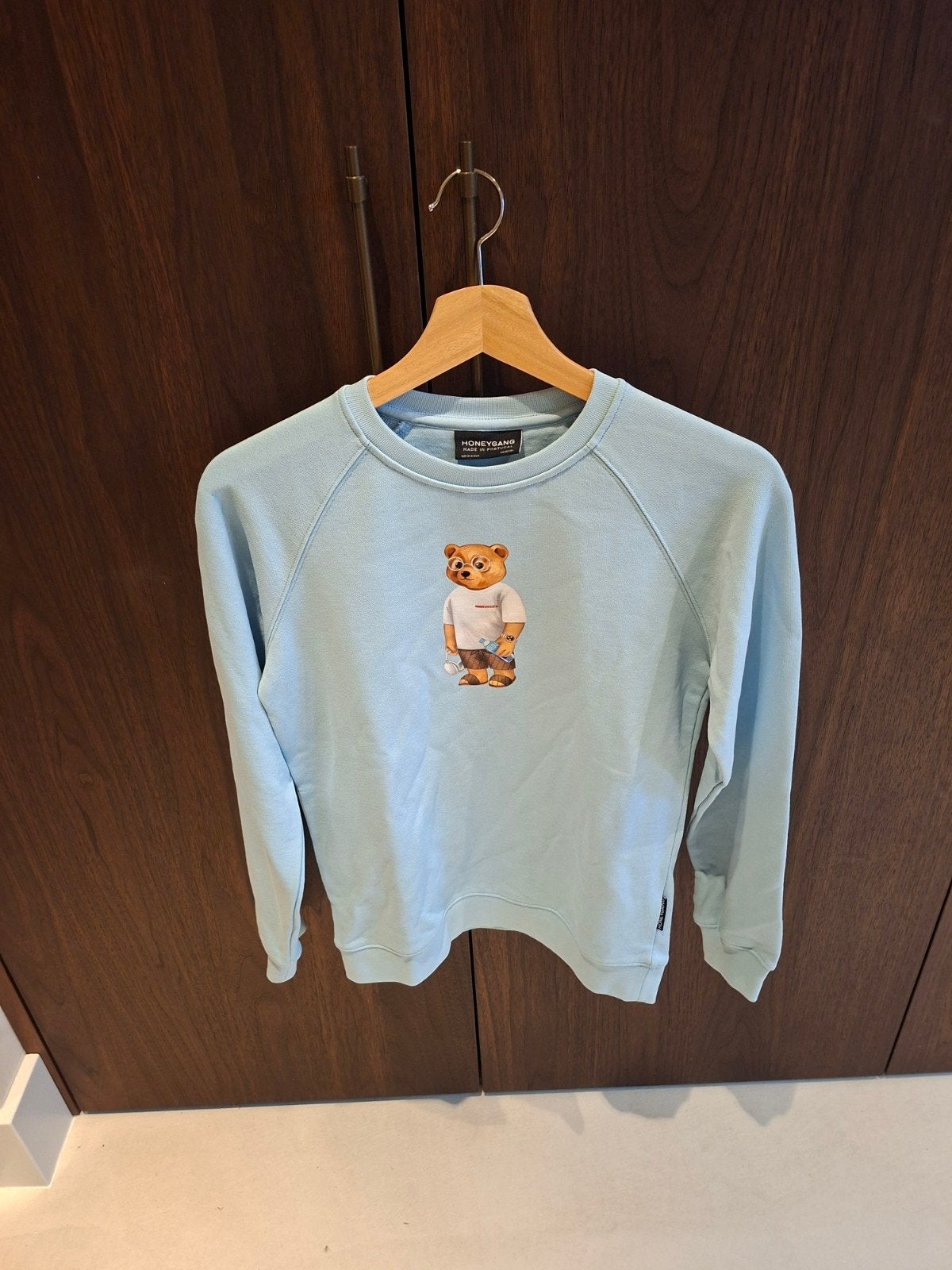 Honeygang trui met teddybeer print - Maat 152/164, Blauw, Overige maten, Ophalen of Verzenden, Zo goed als nieuw