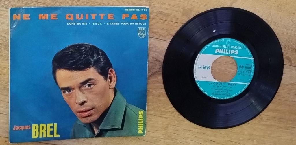 45 toeren plaatje single EP JACQUES BREL ne me quitte pas, EP, Ophalen of Verzenden, Gebruikt, Pop