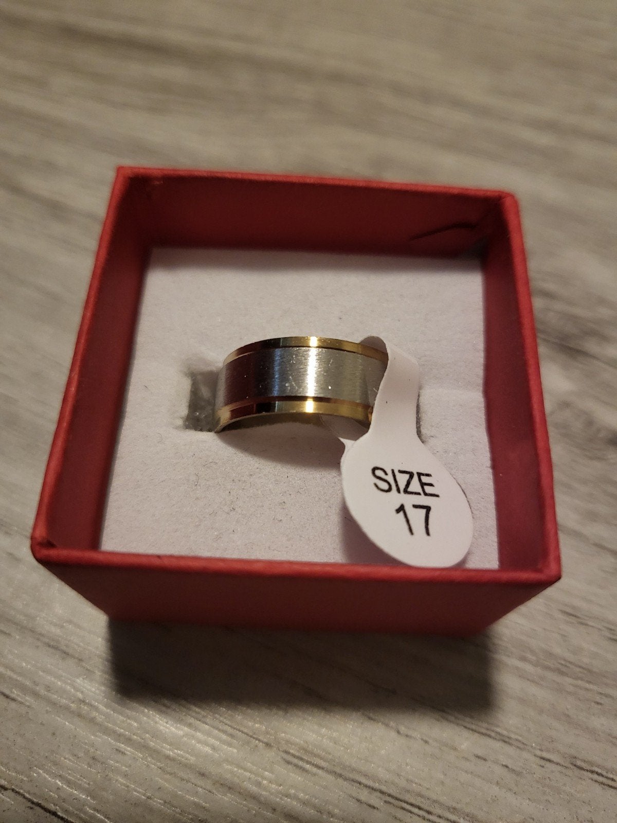 Nieuwe ring, maat 17, goud en zilverkleurig, IJzer of Staal, Nieuw, Ophalen of Verzenden, 17 tot 18