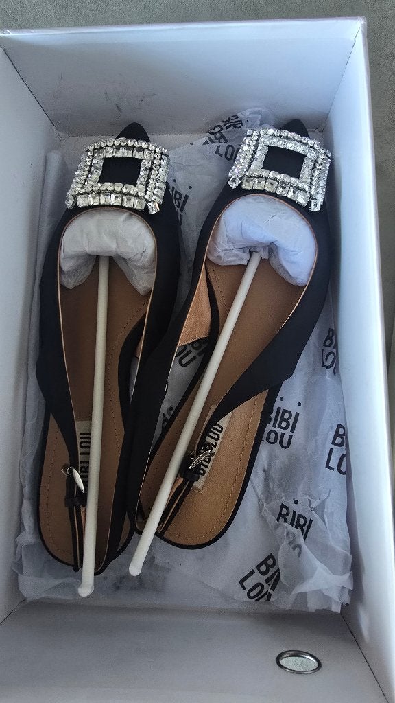 Bibi Lou Ballerina's met strass gesp - Zwart, Zwart, Bibi Lou, Zo goed als nieuw, Ballerina's
