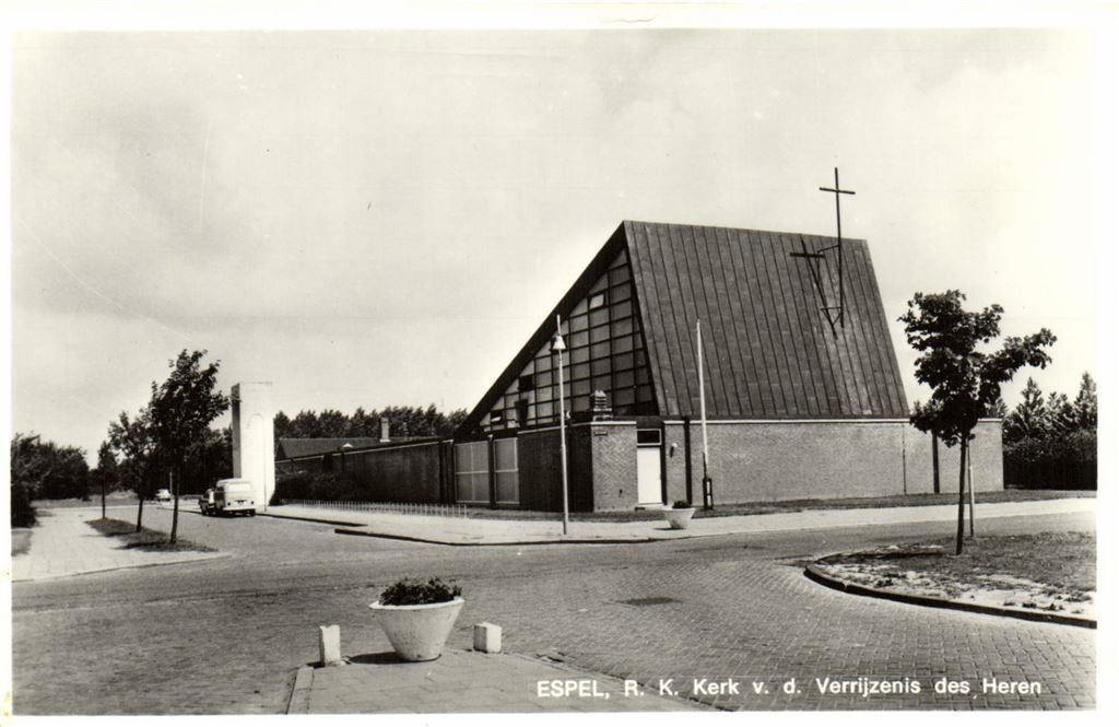 Espel, R.K. Kerk v.d. Verrijzenis des Heren - 1976 gelopen, Ophalen of Verzenden, Voor 1920, Gelopen, Zuid-Holland