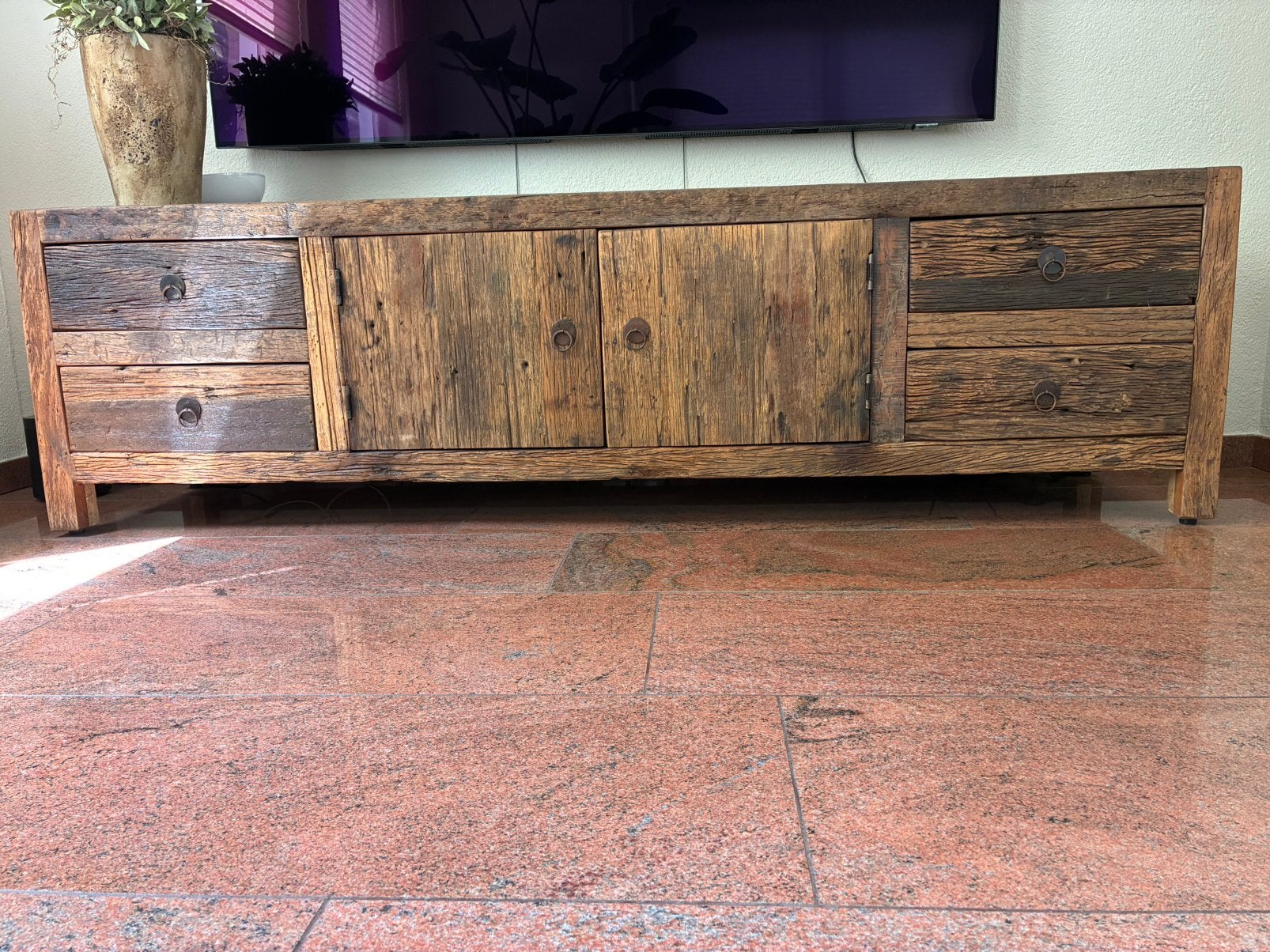 tv-meubel hout 180cm, Ophalen, 150 tot 200 cm, Zo goed als nieuw, Minder dan 100 cm