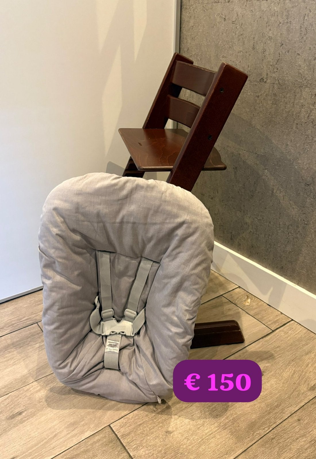 Stokke Tripp Trapp + Newborn Set – nieuwste model – €150, Ophalen of Verzenden, Zo goed als nieuw, Meegroeistoel