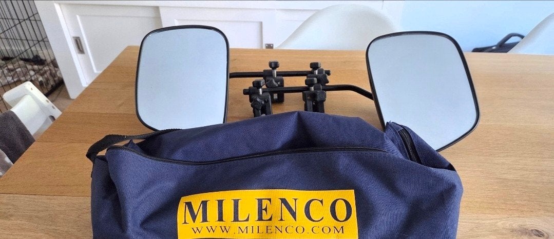 Milenco caravanspiegels in draagtas grand Aero 4, Ophalen of Verzenden, Zo goed als nieuw