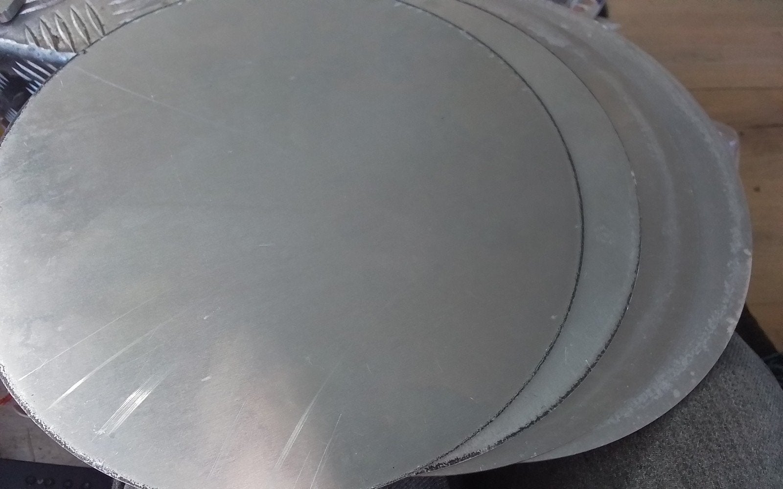 4 Aluminium Platen Rond Ø253mm, 2mm Dik, Doe-het-zelf en Verbouw, Ophalen of Verzenden, Zo goed als nieuw, Aluminium