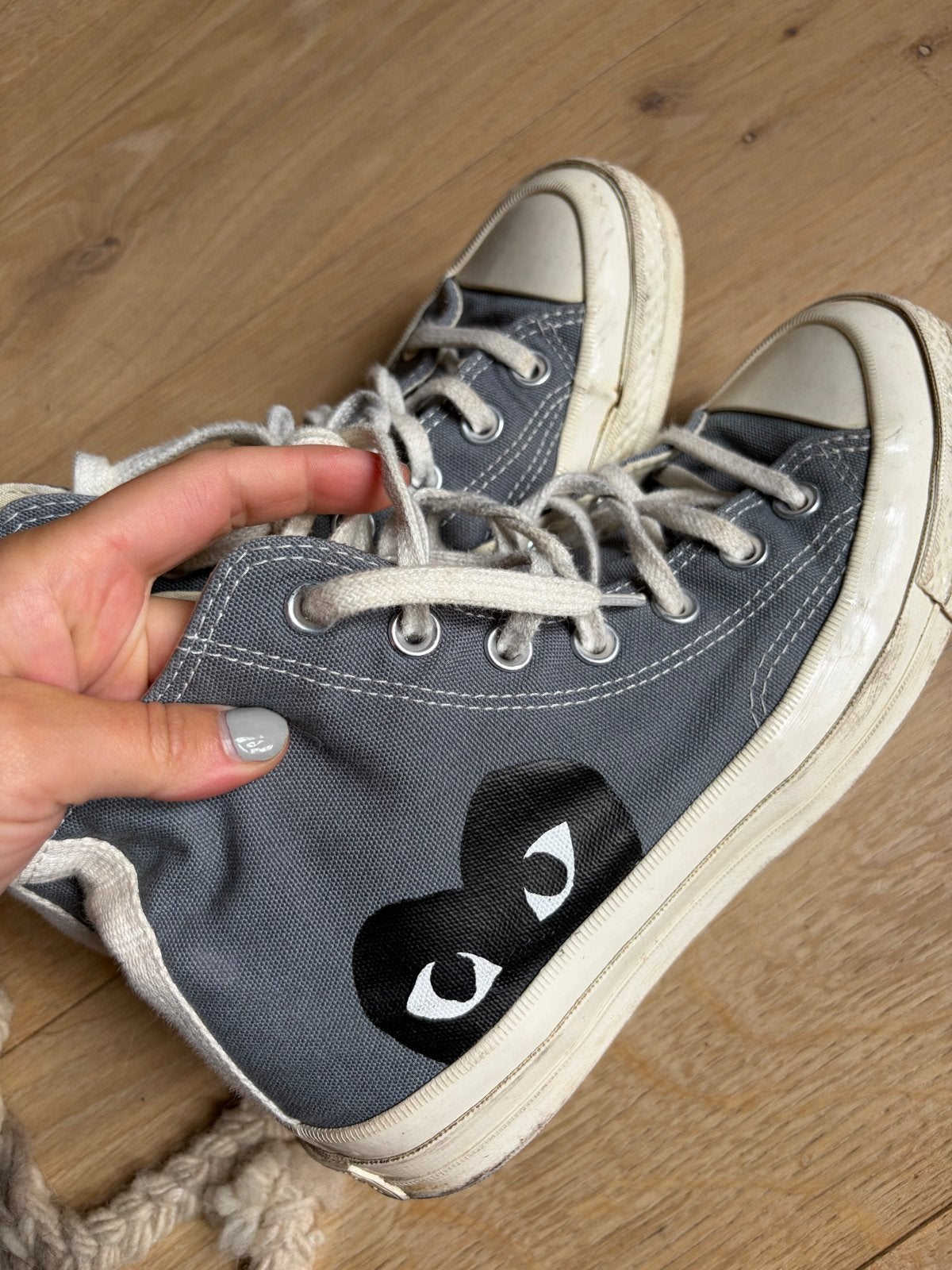 Converse Comme des Garçons PLAY sneakers maat 38,5, Ophalen of Verzenden, Gedragen, Grijs, Sneakers of Gympen