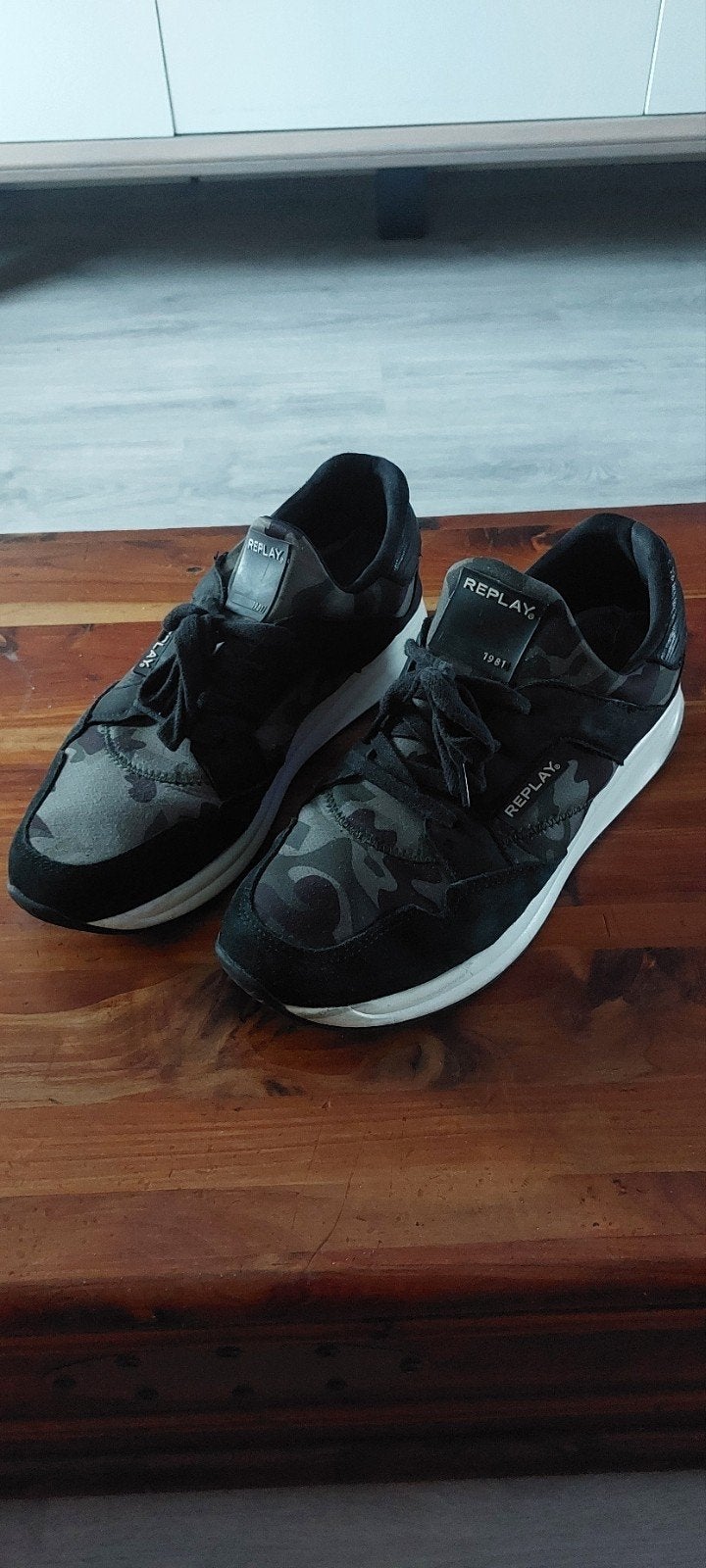 Replay schoenen camo-print groen zwart - Maat 42, Zwart, Ophalen of Verzenden, Sneakers of Gympen, Gedragen