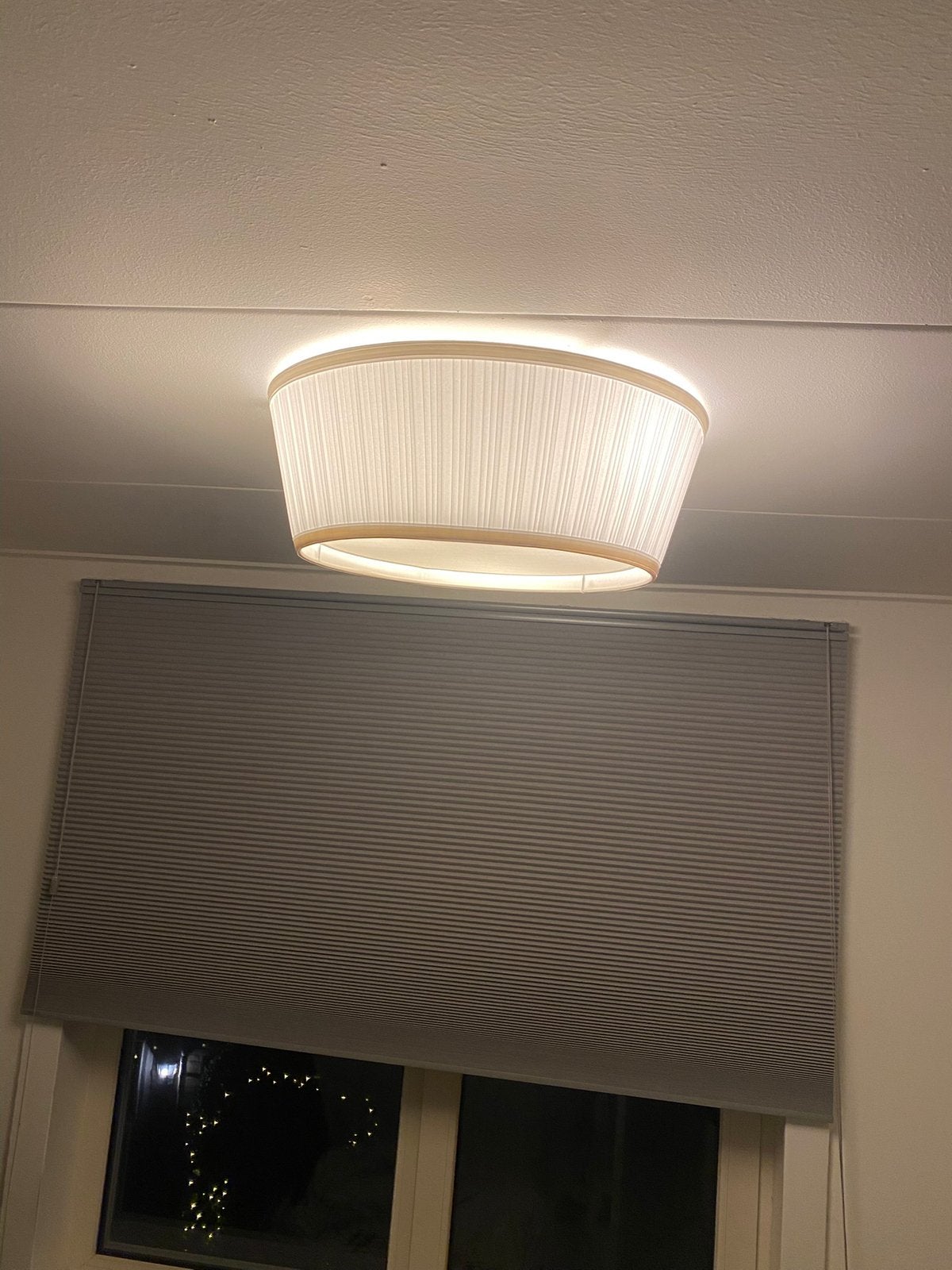 Plafondlamp plissé wit stof, Ophalen, Zo goed als nieuw