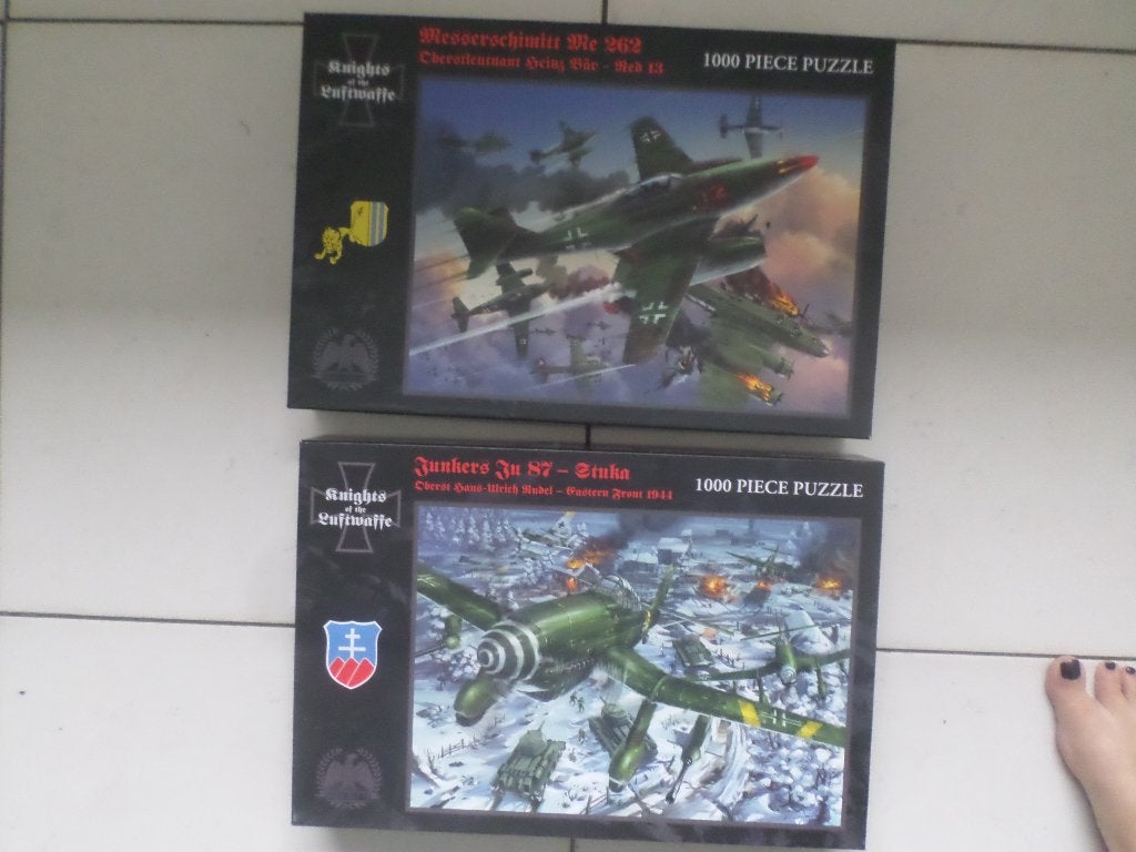 JIGSAW KNIGHTS OF THE LUFTWAFFE PUZZELS 1000 stukjes, Ophalen of Verzenden, 500 t/m 1500 stukjes, Zo goed als nieuw, Legpuzzel